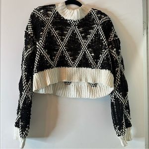 Black and White Knit Sweater - Size Small